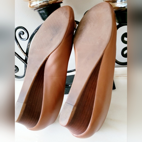 Tory Burch Mini Miller Veg Nappa Leather Women's Wedge Shoes Royal Tan US 9 - Picture 7 of 16